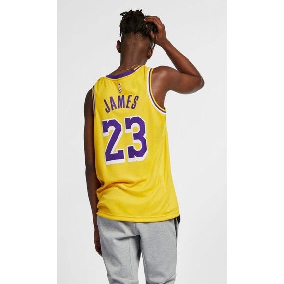 Nike Men's Los Angeles Lakers Lebron James Icon Edition Swingman Jersey Size Lar - Picture 2 of 12